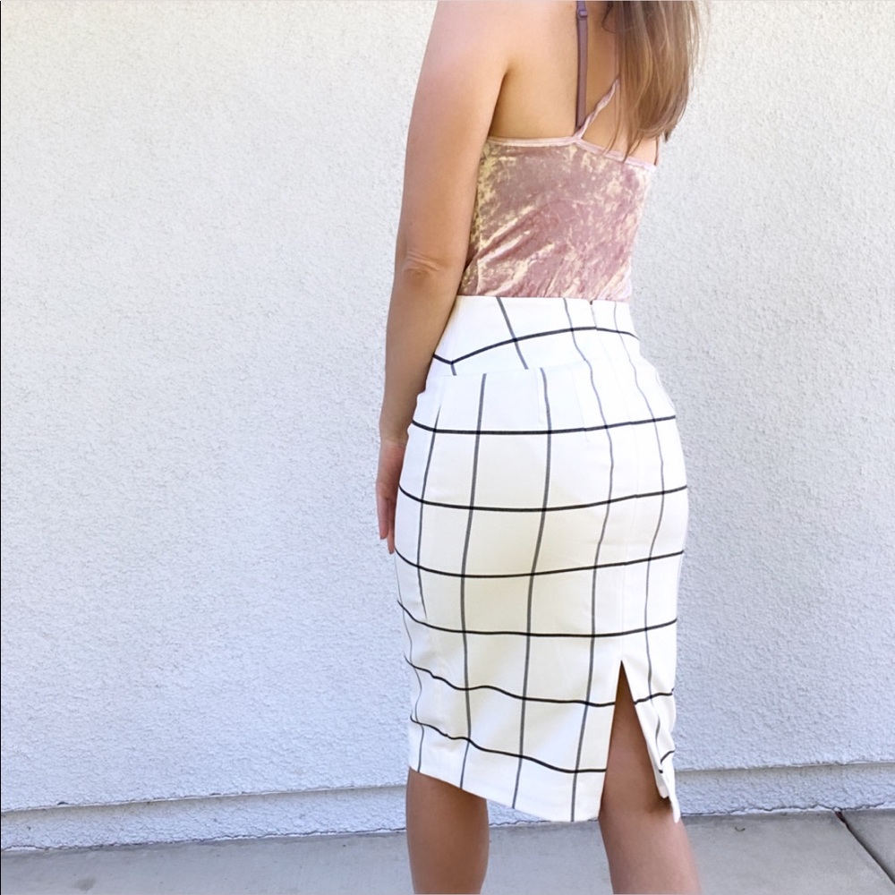Express windowpane pencil skirt - Picture 2 of 4